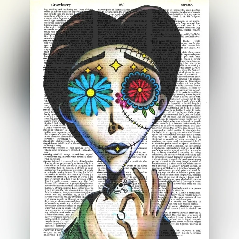 Nightmare Before Christmas Corpse Bride Tim Burton Dictionary Art Print …